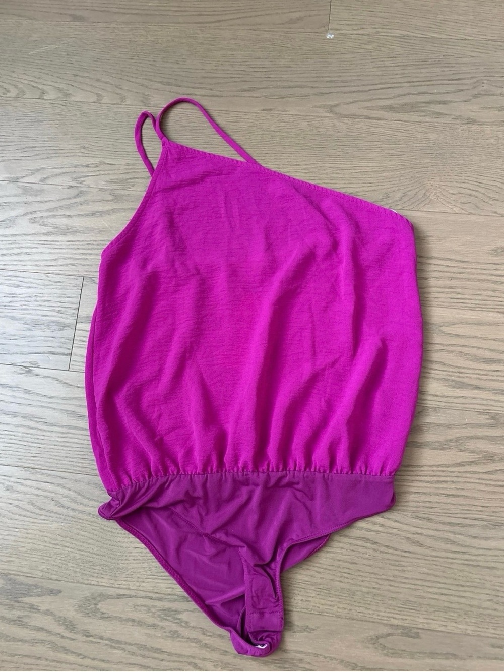Women’s One-Shoulder Magenta Bodysuit